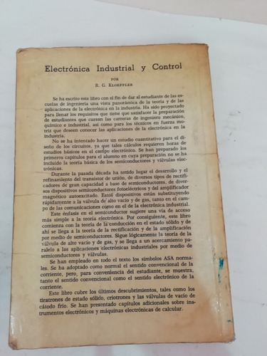 Royce Gerald Kloeffler Electrónica Industrial Y Control (Usado)