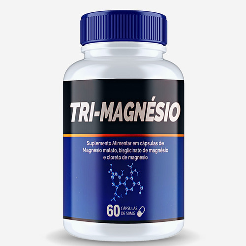 Tri-magnésio 60 Cápsulas Suplemento Bivittas Sabor Sem Sabor