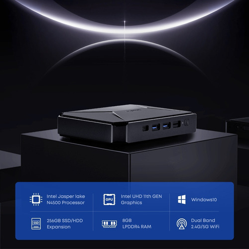 Imagen 3 de 6 de Mini Pc Host Win10 8+256ssd Intel N4500 Chuwi Herobox Pro