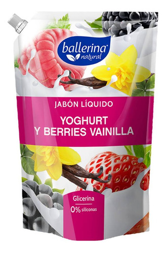 Jabon Liquido Ballerina Yoghurt Berries Vainilla Pack X2