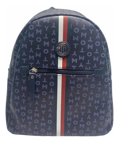 Mochila Backpack Tommy Hilfiger Azul Marino Logo Mediana M085