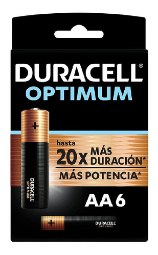 Pilas Aa Duracell Optimum alcalinas, mayor potencias C/6 Bat.erías