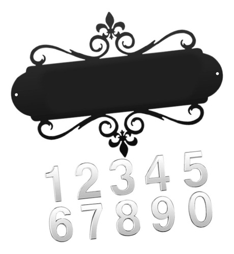 . Placa De Endereço Com Números De Ferro, Placa