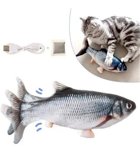 Pescado Movimiento Usb Juguete Interactivo Gatos Mascota