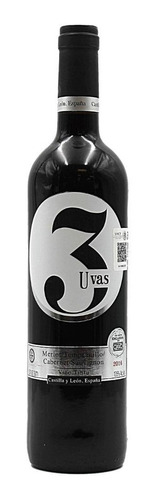 Vino Tinto 3 Uvas Merlot-tempranillo-cab Sauv 750 Ml