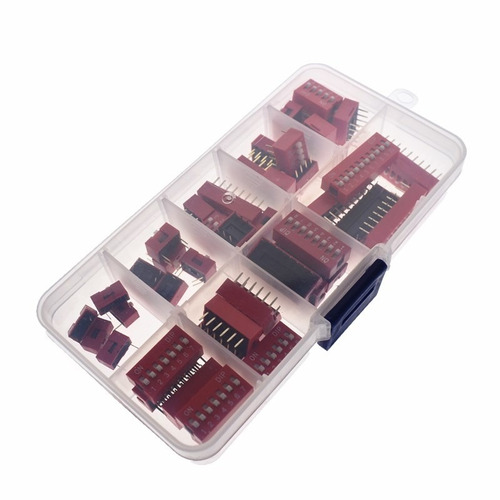 Kit Dip Switch 45 Piezas 9 Modelos 5 C/u Color Rojo Itytarg