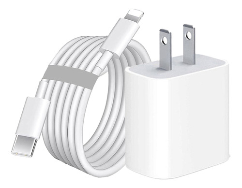 Cargador 20w Cable 1m Para iPad iPhone 6 7 8 X 11 12 13 14