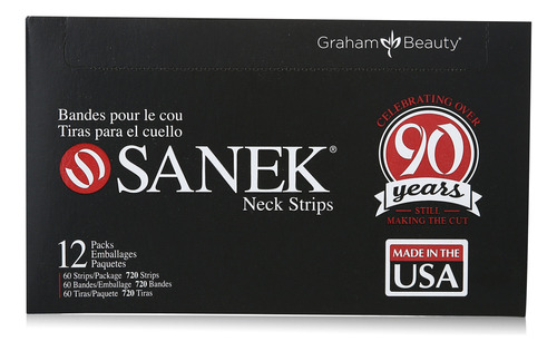 Tiras Para Cuello, 60 Tiras, Paquete De 12, Sanek Display