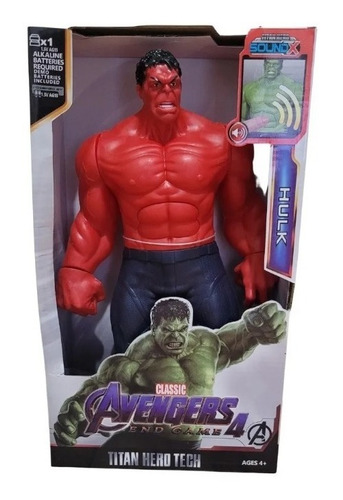 Muñeco Hulk Rojo Luz Y Sonido Alternativo 30cm Increible