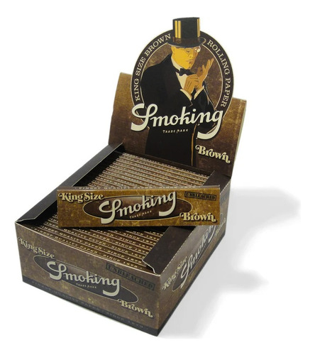 Caja X50 Rolling Papers Cueros Smoking Cafe Brown King Size