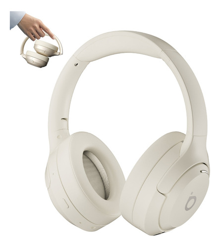 Fone De Ouvido Sem Fio Bluetooth Anc Redução De Ruído Ativo Cor Branco