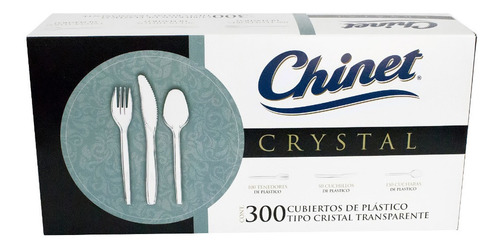 Imagen 1 de 4 de 300 Cubiertos Desechables Premium Chinet Cut Crystal Grande