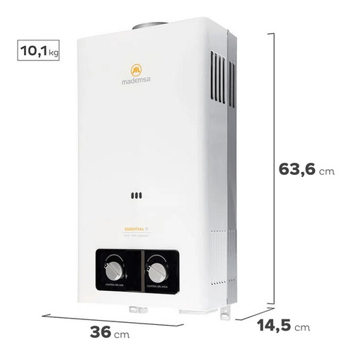 Calefont Mademsa Gl Essential 11lt. Eco Tipo De Gas Glp
