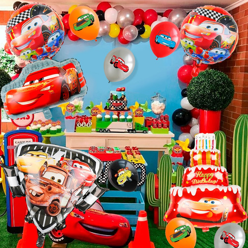 InBoxxarty 21pcs Globos para Decorar Fiestas de Cumpleaños de Cars