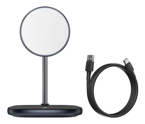 Carregador sem fio Swan 15w Pedestal para iPhone Série 12, cor cinza escuro