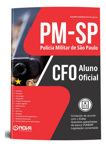 Apostila + Questões Completa Pm Sp 2024 - Aluno Oficial Cfo Polícia Militar De São Paulo - Editora Nova