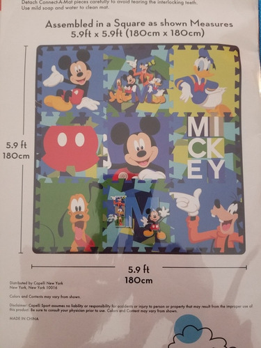 Piso De Goma Eva Plaza Blanda Encastrable Disney