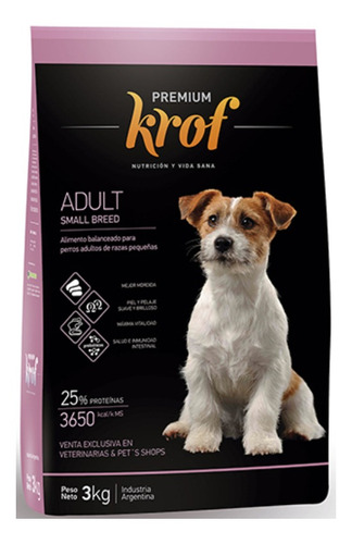 Alimento Krof Premium para perro adulto de raza pequeña sabor mix en bolsa de 3 kg