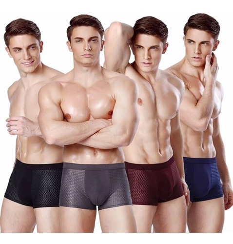 Paquete De 4 Boxers Calzoncillos De Malla Para Hombre