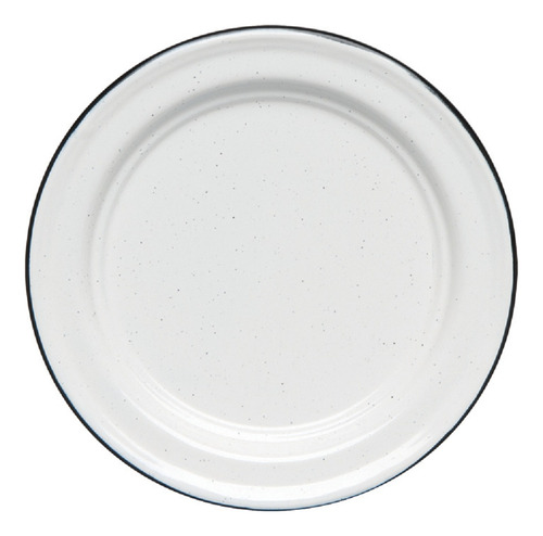 Plato Acero Vitrificado 26 Cm Blanco C/borde Negro Cinsa