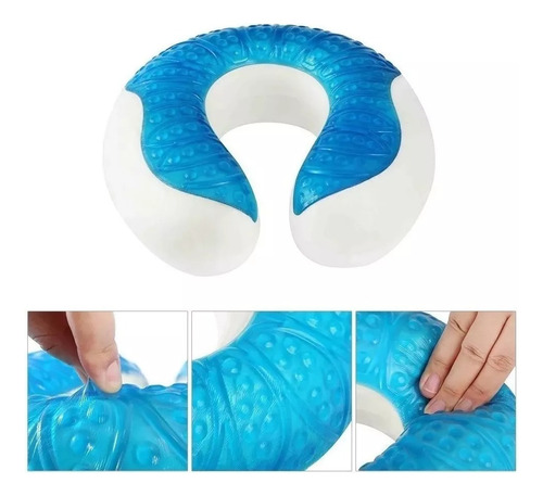 Collarin Almohada Cervical Viscoelástica Cuello U Gel Funda