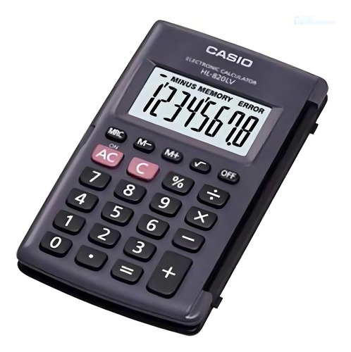 Calculadora Casio Portatil Negro 8 Digitos 10x12 Cm Con Tapa Negro