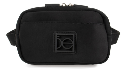 Cangurera Unisex Chica Textil Rubber De Monograma Color Negro