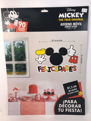 Adorno Movil Mickey Mouse Elementos Fiesta Decoración Gm