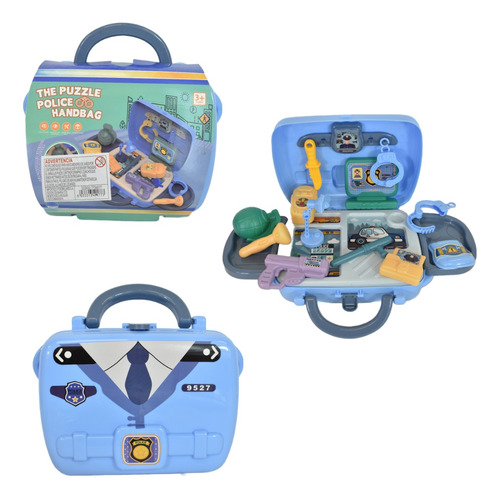 Set De Policia Infantil Para Niños Valija 20 Pc