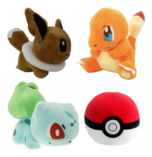 Eevee Evoluções Kit com 2 Pelúcias Pokemon Eevee Pokebola - Manú