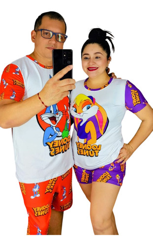 Duo De Pijama Sublimada Playera Y Short Bugs Y Lola