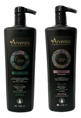  Kit Shampoo E Condicionador Arvensis Cachos Naturais 1l