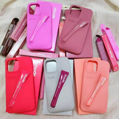 Funda Tipo Summer Lip Case Rhode Hailey Para iPhone Con Logo