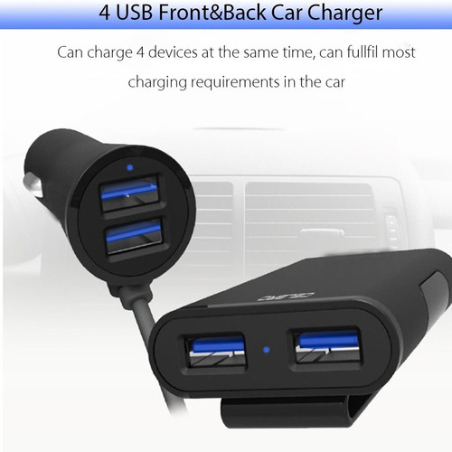 Imagen 2 de 8 de Cargador Rápido Qc3.0 4 Usb Automóvil 2.1a / 3.1a 35w