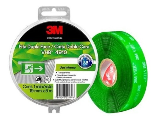 Cinta Doble Faz 3m Transparente 12 Mm. X 5 Mts. - Ferremundo