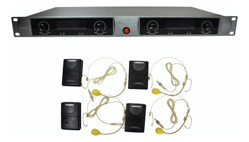 Kit 4 Micrófonos De Vincha G9001-k Uhf Gcm Pro