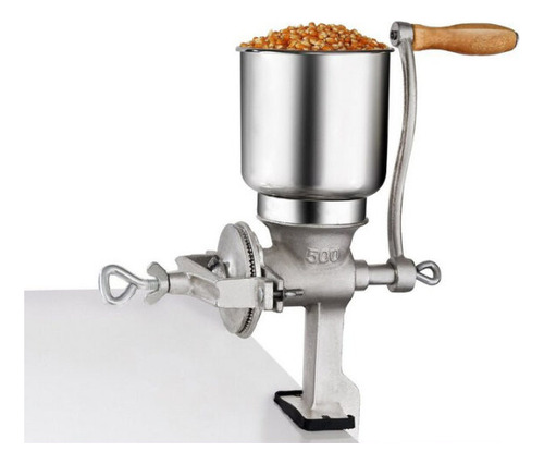 Molino Manual Maíz Granos Con Tolva Y Soporte Sujeción