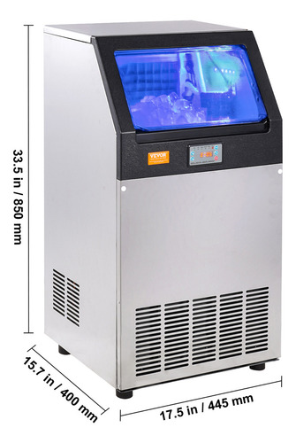 Vevor Máquina Para Hacer Hielo Comercial 100 Libras/24 Horas