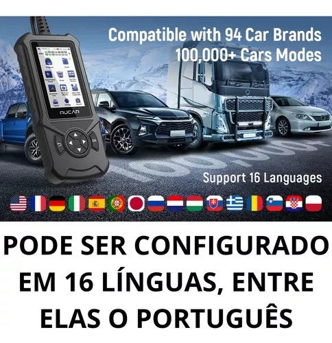 Scanner Automotivo Mucar Cde900 Android Wi-fi 2g Ram + 16g