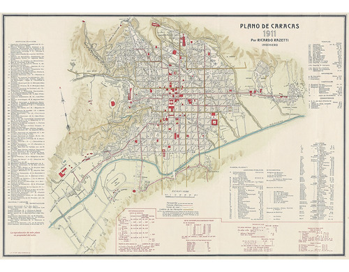 Plano De Caracas De Ricardo Razetti Año 1911 Tamaño Mediano