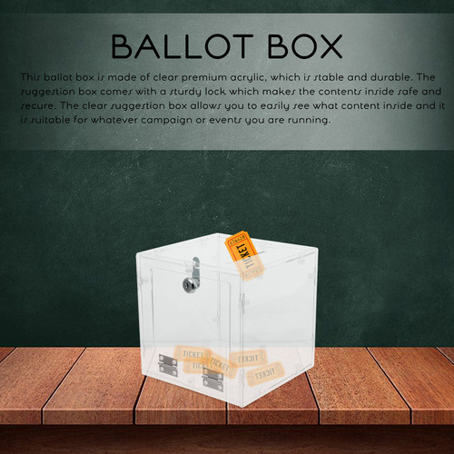 Caja De Donación Con Pantalla De Acrílico Transparente, Urna