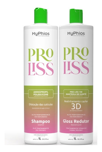 MyPhios Combo Progressiva Sem Formol Proliss Shampoo E Gloss