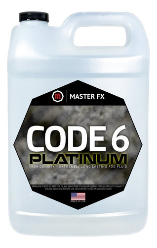 Code 6 Platinum - Líquido Para Máquinas De Humo De Alta