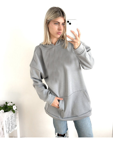 Buzo Mujer Frisa Maxi Buzo Canguro Overzise