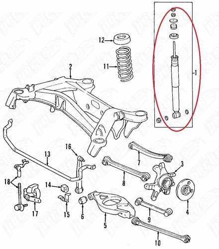 Amortecedor Traseiro Mercedes C200 Komp 1995-2000 Original