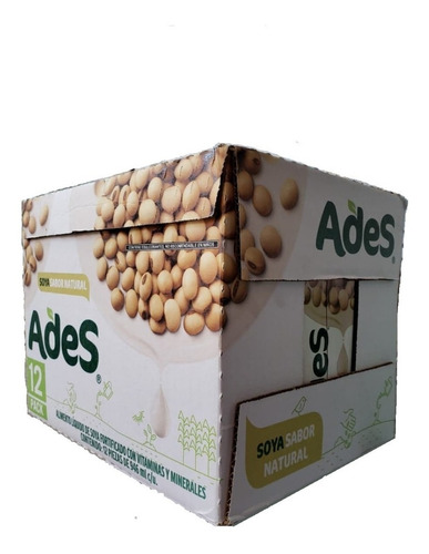 Bebida Con 75% De Soya Ades 12 Pz De 946ml C/u Sabor Natural