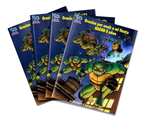 Tortugas Ninja Libros Souvenirs X10 Para Colorear 