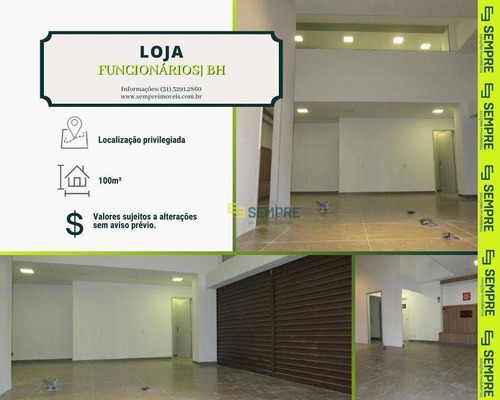 Imagem 1 de 21 de Loja Para Alugar, 100 M² - Funcionários - Belo Horizonte/mg - Lo0077