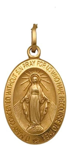 Medalla Dije Oval Virgen Milagrosa Oro9k (m16)