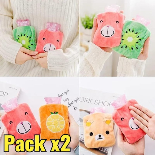 Pack X2 Mini Guatero Kawaii Bolsa Agua Calienta Manos Dolor